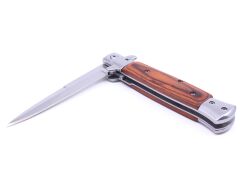 Ahşap Saplı Paslanmaz Çelik Katlanır Çakı