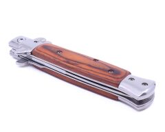 Ahşap Saplı Paslanmaz Çelik Katlanır Çakı