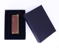 Zenit Bronz - Kahverengi Jet Alev Deri Kaplama Metal Çakmak