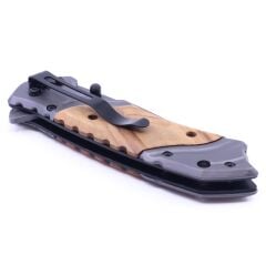 Paslanmaz Çelik Katlanır Kamp Çakısı - Ahşap Kabza