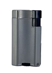 Premium Çift Torch Jet Alevli Puro Çakmağı – Dahili Punch Fonksiyonlu (Antrasit)