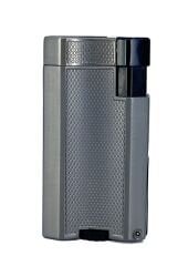 Premium Çift Torch Jet Alevli Puro Çakmağı – Dahili Punch Fonksiyonlu (Antrasit)