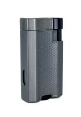 Premium Çift Torch Jet Alevli Puro Çakmağı – Dahili Punch Fonksiyonlu (Antrasit)