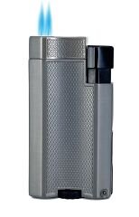 Premium Çift Torch Jet Alevli Puro Çakmağı – Dahili Punch Fonksiyonlu (Antrasit)