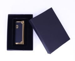 Zenit Bronz - Siyah Jet Alev Deri Kaplama Metal Çakmak