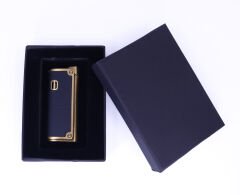 Zenit Bronz - Siyah Jet Alev Deri Kaplama Metal Çakmak