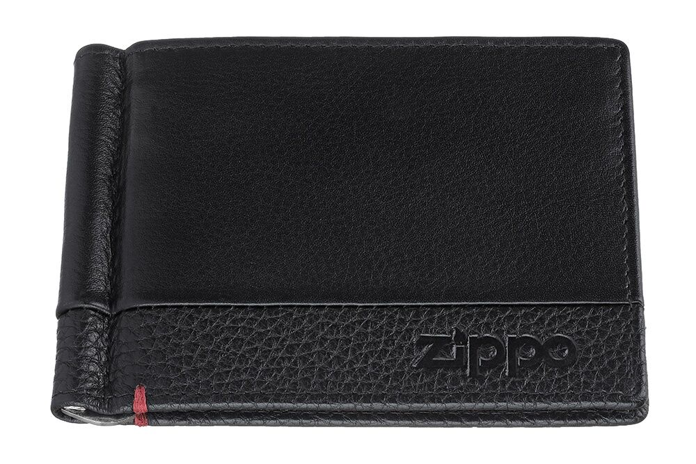 Zippo RFID Bloklamalı Nappa Deri Money Clip Cüzdan - Siyah