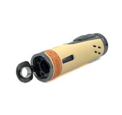 Premium 4 Jet Alevli Pürmüz Puro Çakmağı – Dahili Delicili & Hediye Kutulu (Krem)