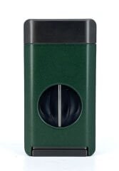 3 Pürmüz Alevli Lüks Puro Çakmağı - Entegre V-Cut Giyotin Kesicili - Metalik Yeşil
