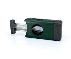 3 Pürmüz Alevli Lüks Puro Çakmağı - Entegre V-Cut Giyotin Kesicili - Metalik Yeşil