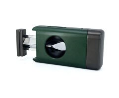 3 Pürmüz Alevli Lüks Puro Çakmağı - Entegre V-Cut Giyotin Kesicili - Metalik Yeşil