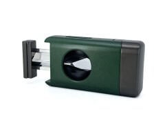 3 Pürmüz Alevli Lüks Puro Çakmağı - Entegre V-Cut Giyotin Kesicili - Metalik Yeşil