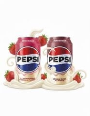 Pepsi Strawberries 'n Cream Flavour Zero Sugar - Karışık Aromalı Şekersiz Tatlandırıcılı Gazlı İçecek 330 ML (2 ADET)