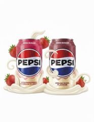 Pepsi Strawberries 'n Cream Flavour Zero Sugar - Karışık Aromalı Şekersiz Tatlandırıcılı Gazlı İçecek 330 ML (2 ADET)