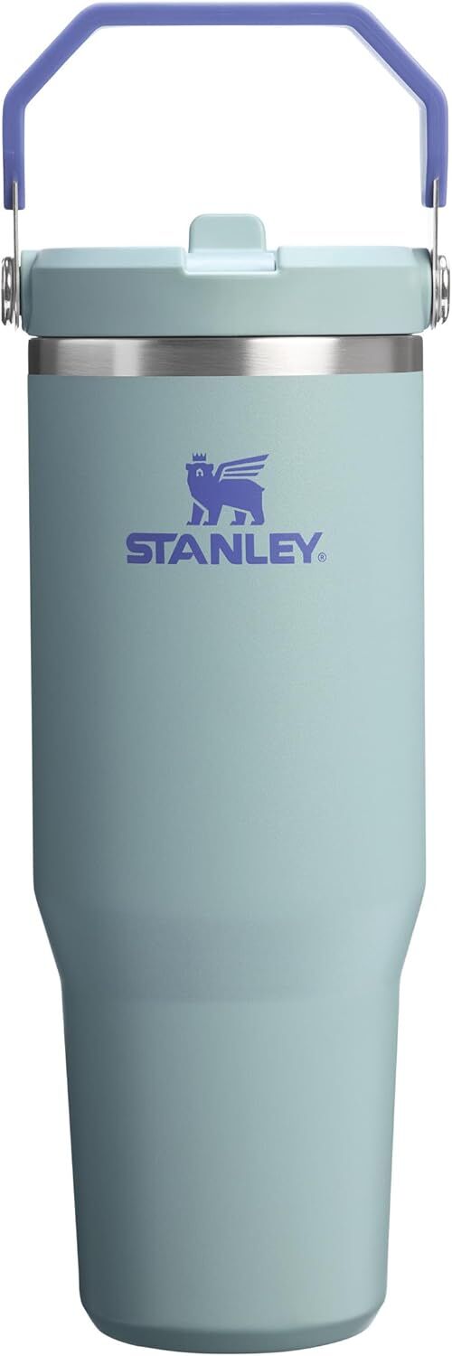 Stanley The IceFlow Flip Straw Pipetli Termos Bardak 0,89 LT (30 OZ) - Blue Cactus