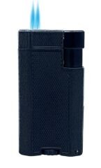 Profesyonel Çift Pürmüzlü Çakmak – Rüzgara Dayanıklı, Katlanır Delicili Black Crackle Kaplama