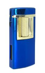 Zenit Lüks Metal Çakmak - USB Şarjlı & Elektronik Ateşleme - Lacivert Altın