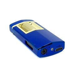 Zenit Lüks Metal Çakmak - USB Şarjlı & Elektronik Ateşleme - Lacivert Altın