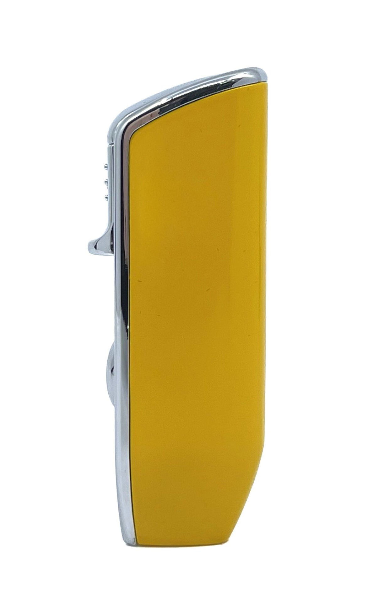 Özel Tasarım Sarı-Krom 3 Pürmüzlü (Torch) Puro Çakmağı - Dahili Delicili