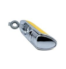 Özel Tasarım Sarı-Krom 3 Pürmüzlü (Torch) Puro Çakmağı - Dahili Delicili