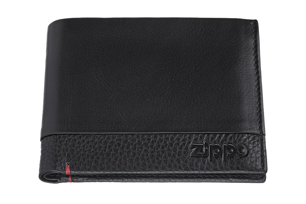 Zippo RFID Bloklamalı Nappa Deri Tri-Fold Cüzdan - Siyah