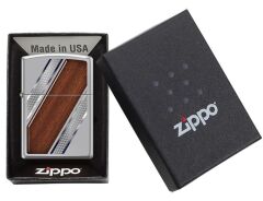 Zippo Steel And Wood Diagonal Çakmak