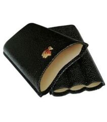 Cohiba Siyah Deri 3'lü Puro Kılıfı / Seyahat Humidoru