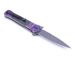 Mor Desenli Full Metal Katlanabilir Çakı