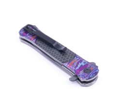 Mor Desenli Full Metal Katlanabilir Çakı