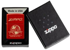 Zippo Globe Red Design Çakmak