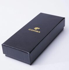 Cohiba Flat Grain Siyah Deri 2'li Puro Kılıfı / Seyahat Humidoru