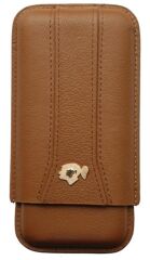 Cohiba Kahverengi Deri Puro Kılıfı Üçlü / Seyahat Humidoru