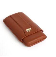 Cohiba Kahverengi Deri Puro Kılıfı Üçlü / Seyahat Humidoru