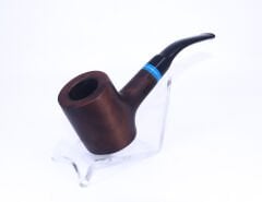 Pipsan Poker Mavi Bilezik 9mm Filtreli Çift Ağızlıklı Pipo - Kahverengi