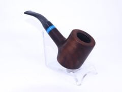 Pipsan Poker Mavi Bilezik 9mm Filtreli Çift Ağızlıklı Pipo - Kahverengi