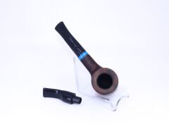 Pipsan Poker Mavi Bilezik 9mm Filtreli Çift Ağızlıklı Pipo - Kahverengi