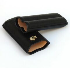 Cohiba Siyah Deri Puro Kılıfı İkili / Seyahat Humidoru