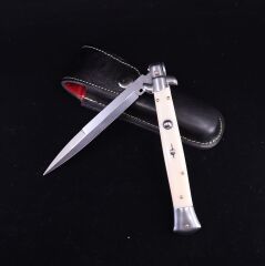 Frank Beltrame Paslanmaz Çelik Koleksiyonluk Nadir Sust*lı Stiletto - Fildişi