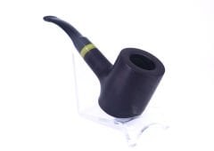 Pipsan Poker Sarı Bilezik 9mm Filtreli Çift Ağızlıklı Pipo - Siyah