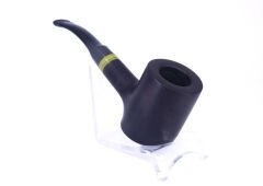 Pipsan Poker Sarı Bilezik 9mm Filtreli Çift Ağızlıklı Pipo - Siyah