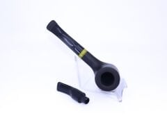 Pipsan Poker Sarı Bilezik 9mm Filtreli Çift Ağızlıklı Pipo - Siyah