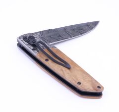 Ahşap Saplı Özel Baskılı Katlanabilir Kamp Çakısı A2150-C