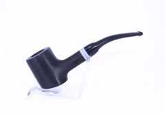 Pipsan Poker Beyaz Bilezik 9mm Filtreli Çift Ağızlıklı Pipo - Siyah