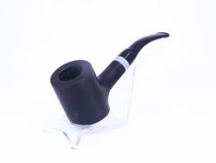 Pipsan Poker Beyaz Bilezik 9mm Filtreli Çift Ağızlıklı Pipo - Siyah