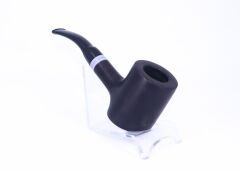 Pipsan Poker Beyaz Bilezik 9mm Filtreli Çift Ağızlıklı Pipo - Siyah