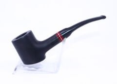 Pipsan Poker Kırmızı Bilezik 9mm Filtreli Çift Ağızlıklı Pipo - Siyah