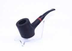 Pipsan Poker Kırmızı Bilezik 9mm Filtreli Çift Ağızlıklı Pipo - Siyah