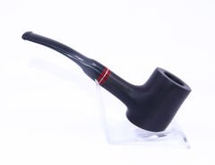 Pipsan Poker Kırmızı Bilezik 9mm Filtreli Çift Ağızlıklı Pipo - Siyah
