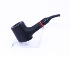 Pipsan Poker Kırmızı Bilezik 9mm Filtreli Çift Ağızlıklı Pipo - Siyah