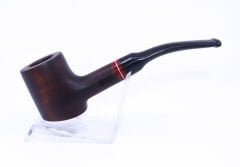 Pipsan Poker Kırmızı Bilezik 9mm Filtreli Çift Ağızlıklı Pipo - Kahverengi